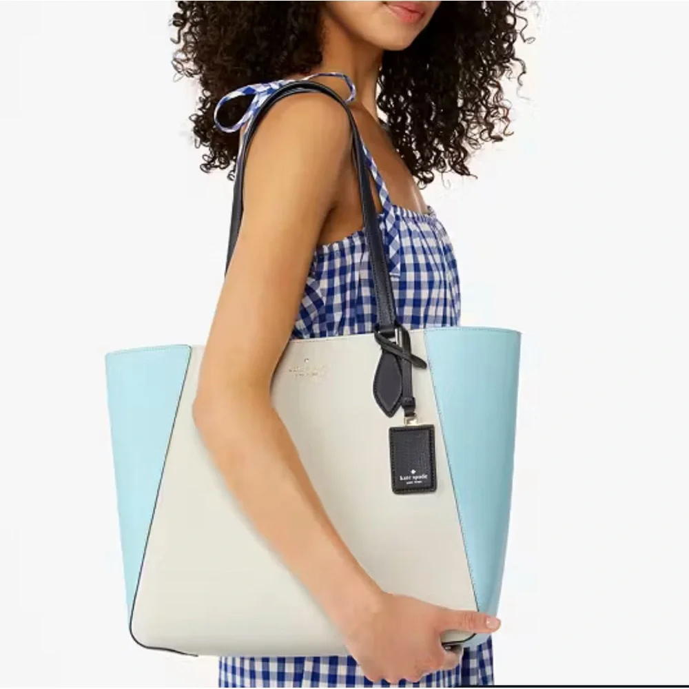 Kate Spade Poppy Colorblock Large Tote Blazer Blue Multi Colorblock